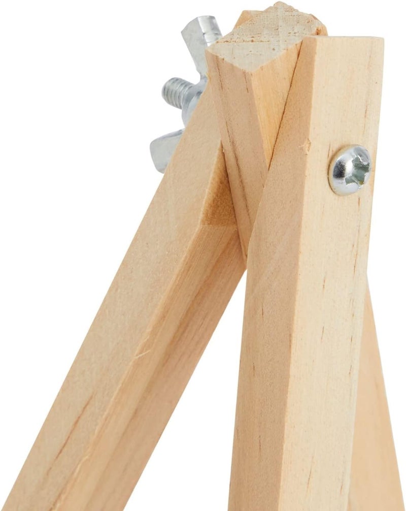 KRYTONE�4 Inch Natural Wooden Mini Easel Stand with Metal Screw Artist Wood Artist Triangle Cards Tripod Small for Display Tabletop Canvas for Painting Arts Crafts for Display Card Photo (10) - Image 5