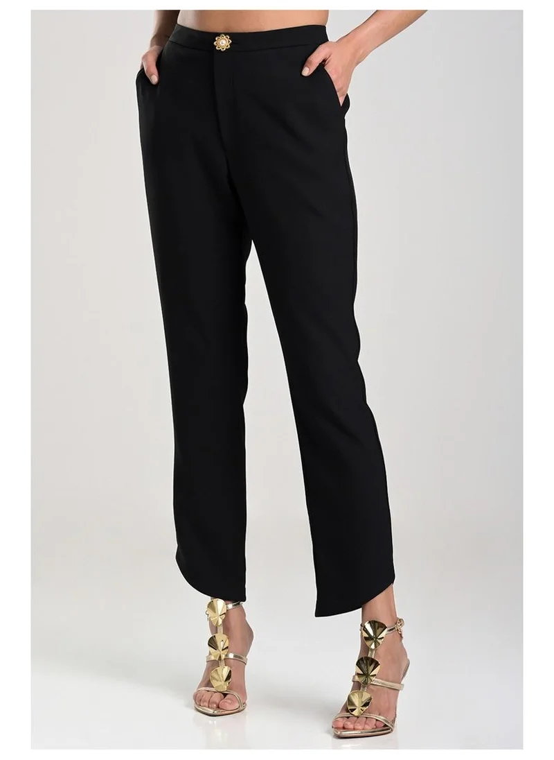 Tailored Pants with Distinctive Hem in Black