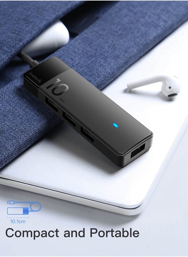 Inateck - USB C Hub, USB 3.2 Gen 2 USB C Hub with 4 USB A Ports, 10Gbps, 1.6 ft Cable, Compatible with windows7/8/10/11, Linux, Mac OS HB2025C - Image 1