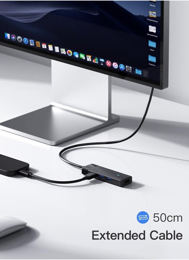 Inateck - USB C Hub, USB 3.2 Gen 2 USB C Hub with 4 USB A Ports, 10Gbps, 1.6 ft Cable, Compatible with windows7/8/10/11, Linux, Mac OS HB2025C - Image 1