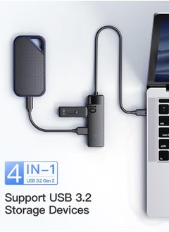 Inateck USB C Hub, USB 3.2 Gen 2 USB C Hub with 4 USB A Ports, 10Gbps, 1.6 ft Cable, Compatible with windows7/8/10/11, Linux, Mac OS HB2025C  - Image 4