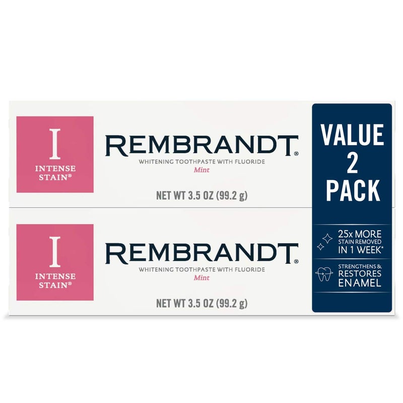 Rembrandt Intense Stain Toothpaste, Mint, 3.5 Oz (Pack of 2) - Image 1