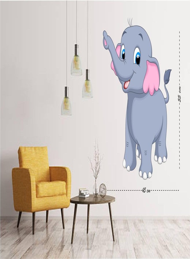 Jump up Appu Cartoon Elephant, Wall Sticker, 3D, Bedroom, Living Room, Drawing Room, Kids Room, Peel and Stick, PVC Vinyl, Easy to use, Multicolor Size 45cm X 55cm, Pack of 1, Brand Jump up - Image 3
