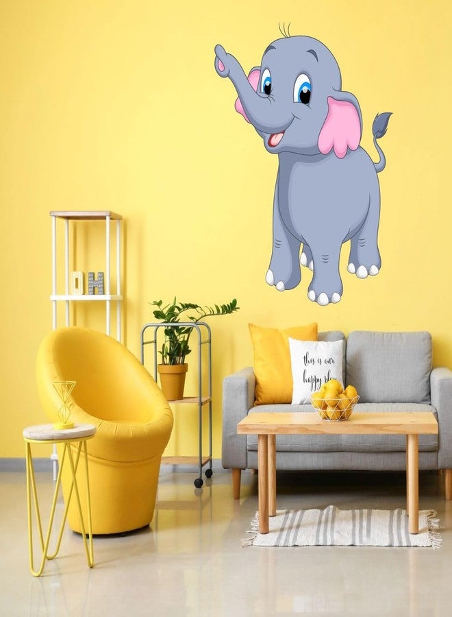 Jump up Appu Cartoon Elephant, Wall Sticker, 3D, Bedroom, Living Room, Drawing Room, Kids Room, Peel and Stick, PVC Vinyl, Easy to use, Multicolor Size 45cm X 55cm, Pack of 1, Brand Jump up - Image 2