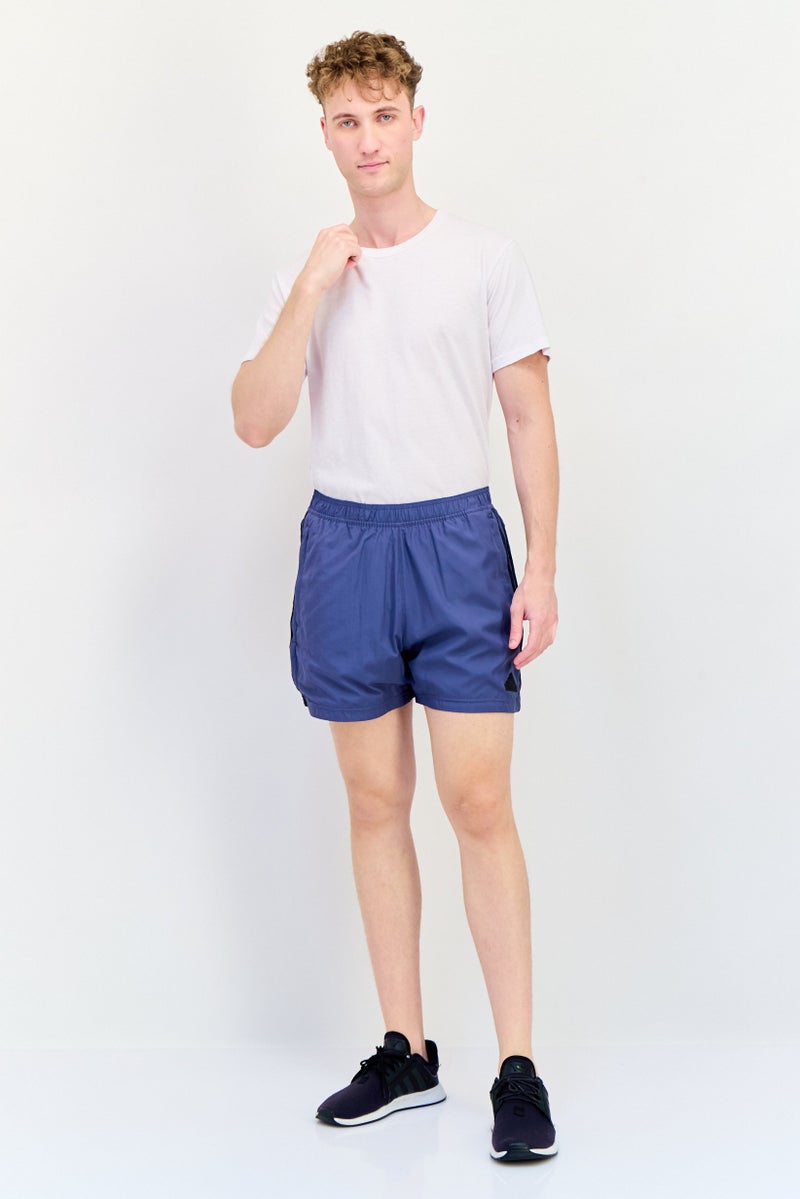 Adidas Men Sportswear Fit Brand Logo Outdoor Shorts, Blue - Image 4