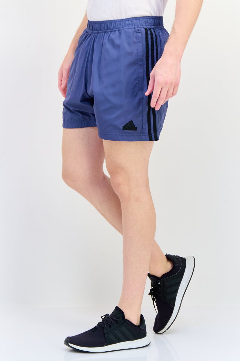 Adidas Men Sportswear Fit Brand Logo Outdoor Shorts, Blue - Image 2