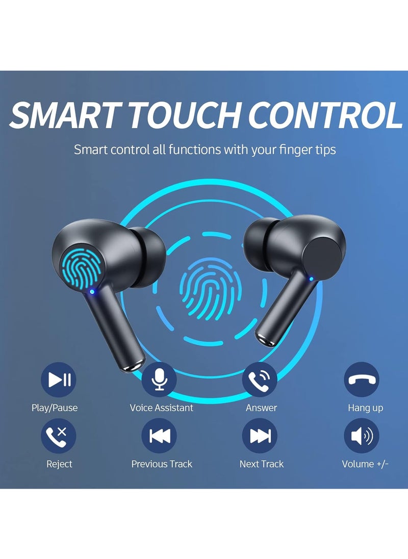 lekikpo Wireless Ear Buds, Earbuds Bluetooth 5.3 Headphones 40H Playtime LED Display, Bass Stereo in-Ear Earphones with Microphone for iPhone Samsung Android Laptop (Black)  - Image 2