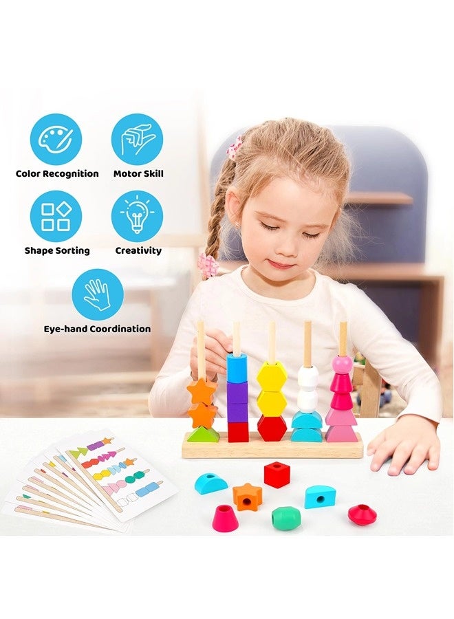 جني ثروة ألعاب مونتيسوري مناسبة للأطفال من سن 2 إلى 4 سنوات (بنين وبنات)، بما في ذلك مجموعة ألعاب مونتيسوري الخشبية لفرز الخرز، والتي تتضمن خرزًا متسلسلًا ومكعبات بناء وألعاب تكديس لمطابقة الأشكال. لعبة تعليمية لمرحلة ما قبل المدرسة في مجال العلوم والتكنولوجيا والهندسة والرياضيات (STEM)، وهدية مناسبة للأطفال. - Image 5