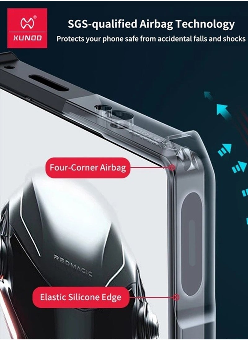 XUNDD - for Redmagic 10S Pro+ / 10S Pro / 10 Pro+ / 10 Pro Case, Camera Protection, Soft TPU Cover, Transparent/Black - Image 1
