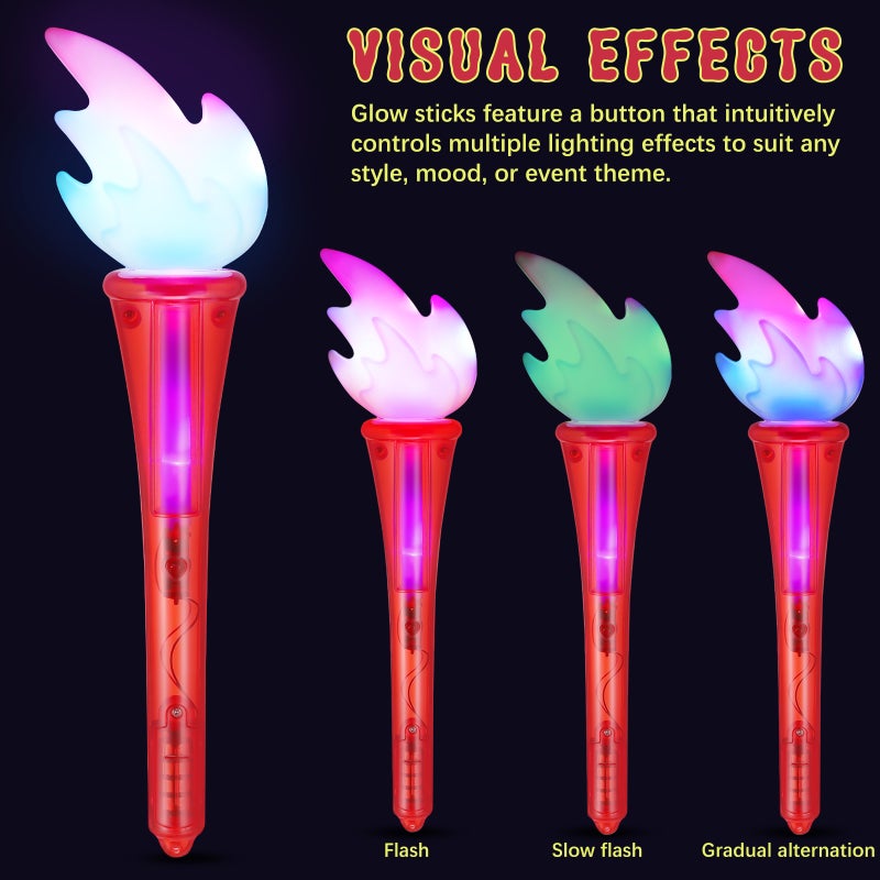 2pcs Torch Toys Flashing Toy Colorful Flashing Light Wands Light Sticks Glow Sticks For Sports Events - Image 5