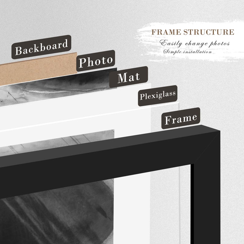 PEALSN 22.375 x 34 Poster Frame Set of 2, Display Pictures 20 x 30 with Mat or 22.375 x 34 without Mat, Poster Frames 22.375 x 34 inches for Wall Mounting Display, Black - Image 3