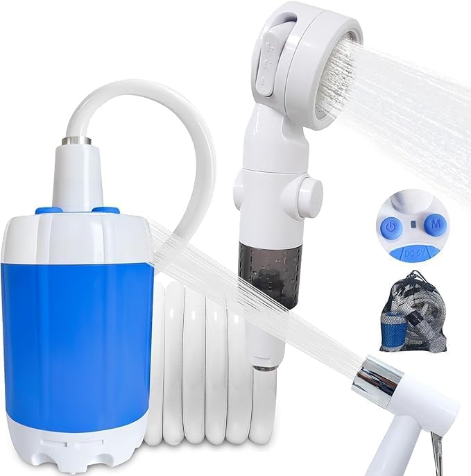 Ann Katy Portable Camping Shower - Rechargeable Electric Shower Pump with Digital Display and Multiple Spray Modes - Image 1