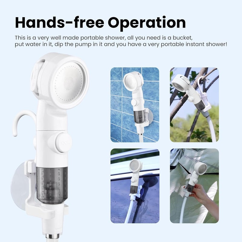 Ann Katy Portable Camping Shower - Rechargeable Electric Shower Pump with Digital Display and Multiple Spray Modes - Image 4