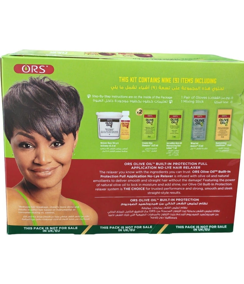 ORS Olive Oil No-Lye Hair Relaxer Kit – 184g Relaxer Base + 45.8ml Activator, Includes 2×25ml Shampoo, 7ml Hair Lotion, 25ml Wrap Mousse & 25ml Conditioner - Image 2