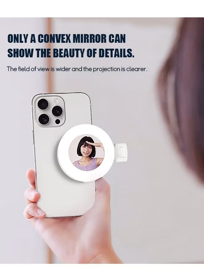 LED Selfie Light Mirror, Selfie Light for iPhone with 3 Lights and Infinite Adjustment Modes, 200 mAh Phone Light Clip for Cell Phones,Laptop, TikTok, Makeup, Live Broadcast (white) - Image 3