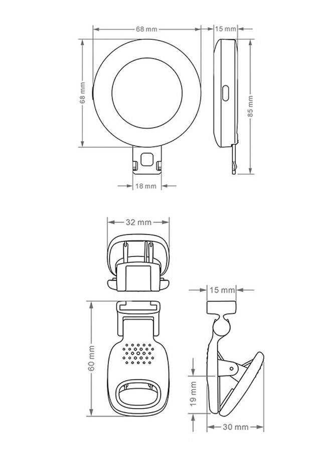 LED Selfie Light Mirror, Selfie Light for iPhone with 3 Lights and Infinite Adjustment Modes, 200 mAh Phone Light Clip for Cell Phones,Laptop, TikTok, Makeup, Live Broadcast (white) - Image 2