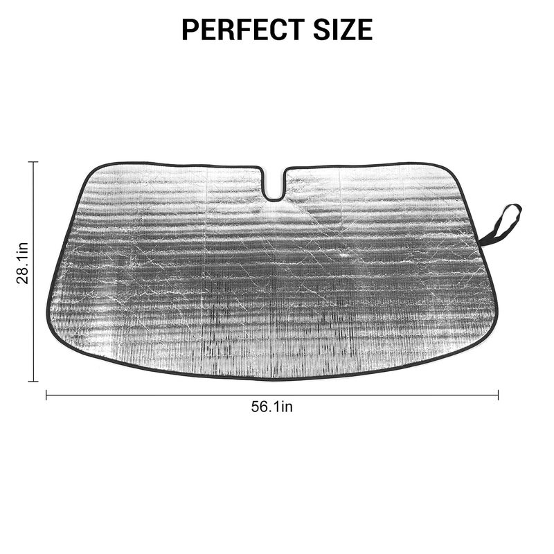 Jimen Compatible with 2015-2020 Ford Mustang Windshield Sunshade, Car Front Window Shade Sun Visor - Image 3