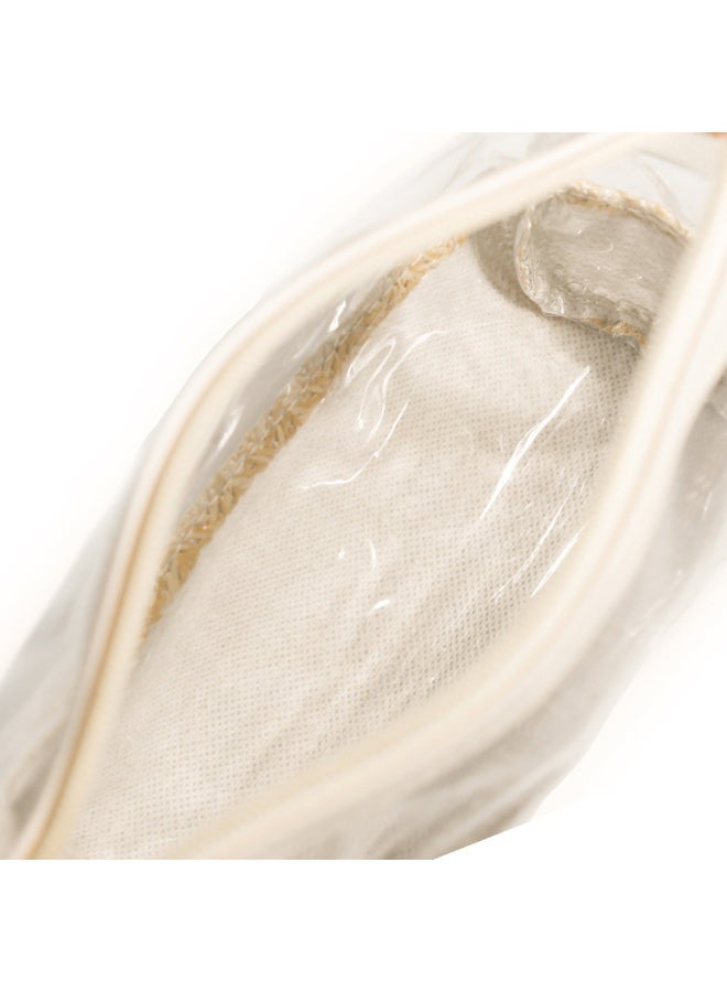 1pcs Boho Small Clear PVC Makeup Bag With Handle, Transparent Zipper Cosmetic Bag For Travel, Beach Bag For Sun Screen Skincare，Suitable For Travel And Vacation - Image 3