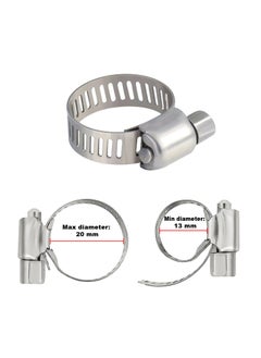 Duravel Duravel Stainless Steel Hose Clamps, Adjustable Worm Drive,(Pack-Of 20, 13-20mm)  - Image 2