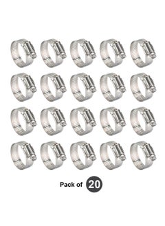 Duravel Duravel Stainless Steel Hose Clamps, Adjustable Worm Drive,(Pack-Of 20, 13-20mm)  - Image 1
