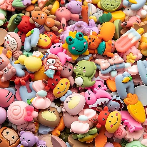 LEEXINLUU Slime Charms Cartoon Animal And Fruit Cute Set - Mixed Lot Assorted Fruit Resin Flatback Cute Sets For Diy Crafts Making,Decorations,Scrapbooking,Embellishments,Hair Clip 25pcs - Image 1