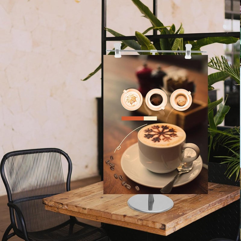 Adjustable T-Shaped Poster Display Stand 85Cm Stainless Steel Tabletop Sign Holder for Wedding Welcome Signs and Home Advertising - Image 3