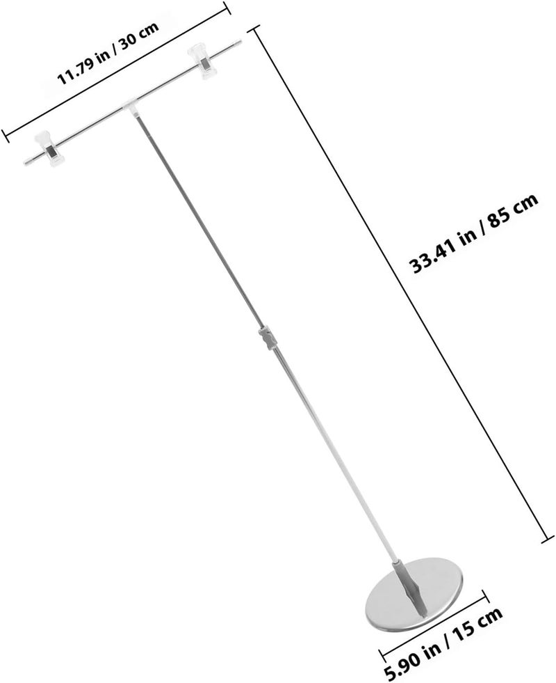 Adjustable T-Shaped Poster Display Stand 85Cm Stainless Steel Tabletop Sign Holder for Wedding Welcome Signs and Home Advertising - Image 2