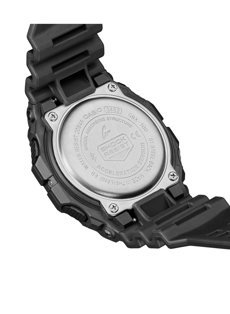 CASIO جي شوك ساعة يد رقمية للرجال من الراتنج باللون الأسود GBX-100NS-1DR - Image 5