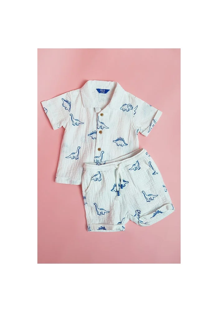 R&b Printed Shirt and Shorts Set