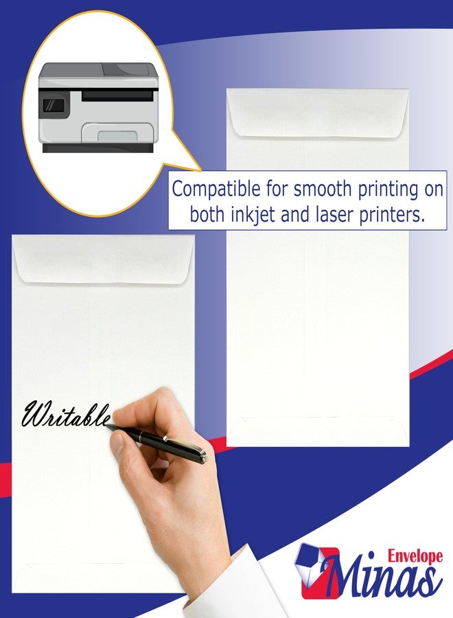 Minas Envelope 150 Minas Envelope Catalog Envelopes, 5 1/2" x 7 1/2", Open End, 24lb White Paper, Gum Flap, 150 Count - Image 3