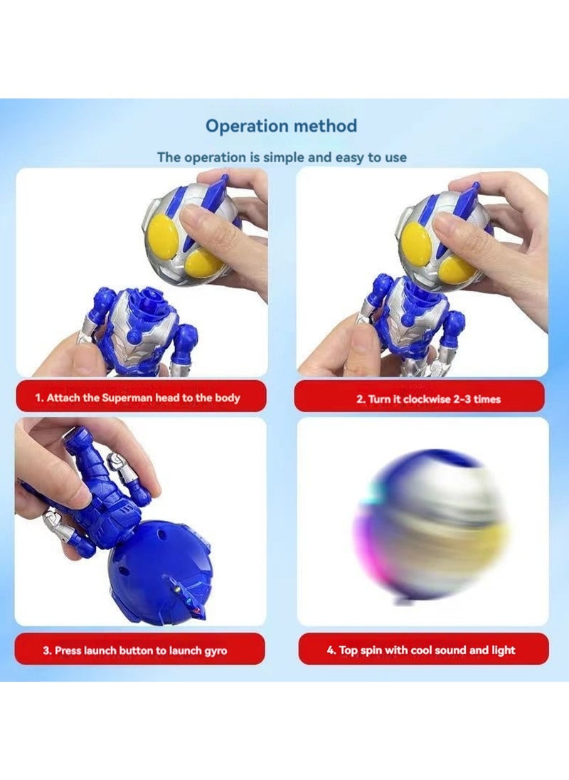 Generic - Beyblade Toy Blue Ultraman With Light And Music Suitable For Children's Birthday Party Gift - Image 1
