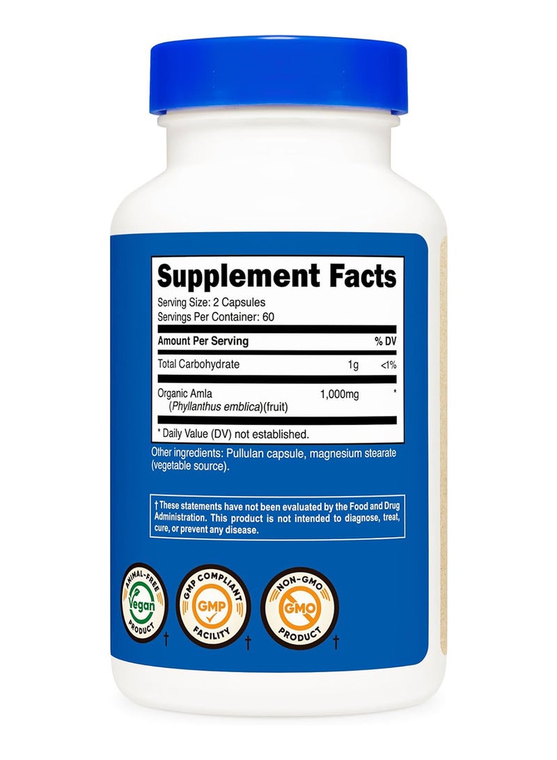 Nutricost Organic Amla Capsules 1000 Mg 60 Servings - Image 5