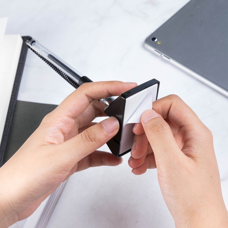 Deli 0.5 mm Bullet Tip Desk Pen Stand with Rotatable Base and Soft Grip – Black - Image 5