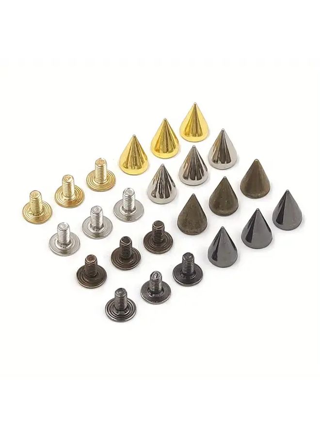 100pcs 7x10mm Silvery Punk Cone Stud Spikes for DIY Craft Clothes Shoes Hats - Image 4