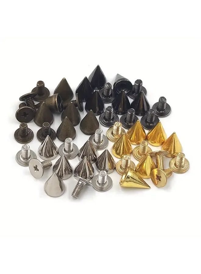 100pcs 7x10mm Silvery Punk Cone Stud Spikes for DIY Craft Clothes Shoes Hats - Image 3