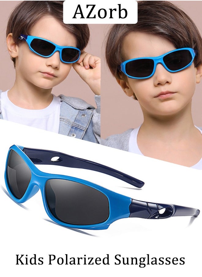 AZorb Kids Sunglasses for Boys Girls Polarized Sports Childrens Cycling Soft Silicone Frame Sun Glasses for Kids Age 3-14 UV Protection Sunglasses  - Image 1