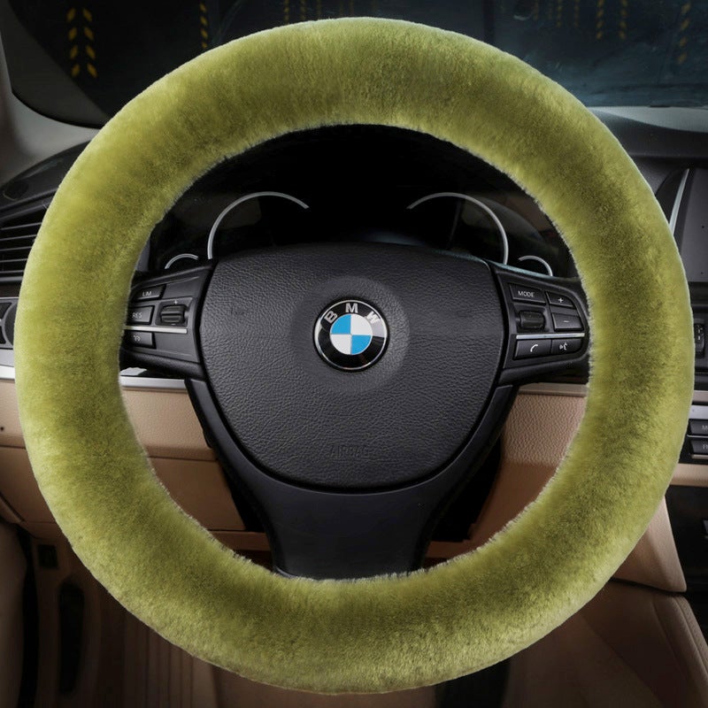 Generic Winter Short Wool Steering Wheel Cover Camel  - Image 2