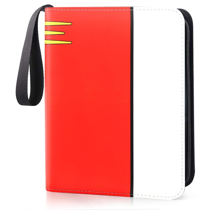 SRISE Card Binder 4 Pocket, Collectible Trading Card Albums Fits 400 Cards with 50 Removable Sleeves, Portable Trading Card Binder Collection Album Holder, Game Card Case book With Zipper for Gifts, L-Green - Image 1
