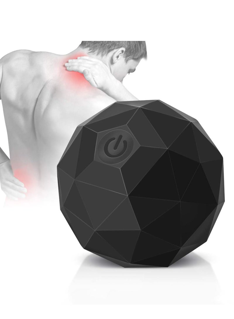 Y&D Electric Vibrating Massage Ball, Variable Speed Fitness Yoga Pilates Physiotherapy Negative Ion Roller Washable Ball for Muscle Recovery Myofascial Relaxation (Black) - Image 1
