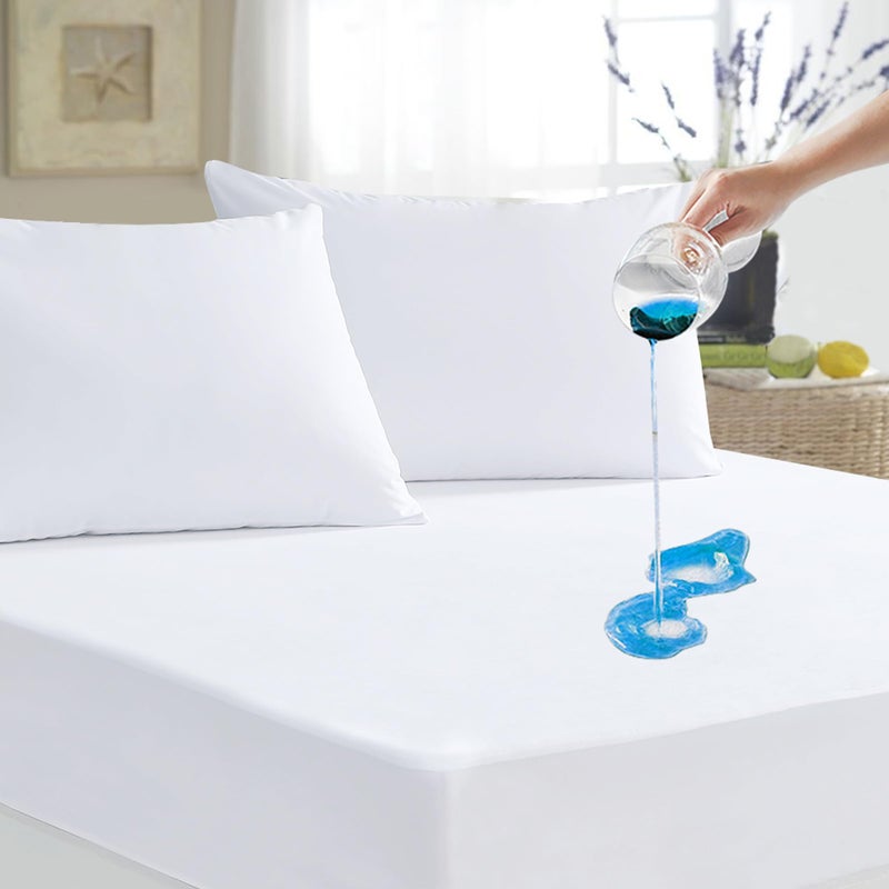 2 Pack Waterproof Breathable Mattress Protector Queen Noiseless Premium Smooth Mattress Cover Deep Pocket Fit Up to 21 Inches Soft Washable Convenient Bed Cover