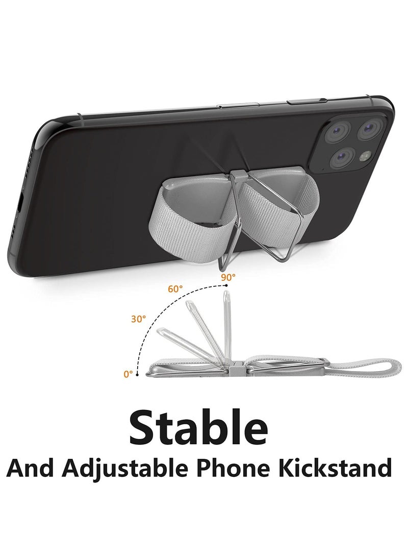 Zikra Cell Phone Bracket, Cell Phone Grip with Finger Bracket with Cell Phone Handle Grip Cell Phone Back Bracket for Cell Phones, Tablets, Phone Cases (4 Pieces , Black, Silver) - Image 5