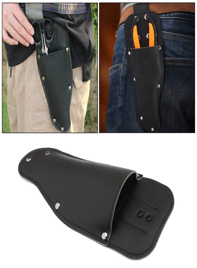 ECSiNG Garden Pruner Sheath PU Leather Protective Cover Scabbard for Gardening Tools Plier Scissors Black - Image 3