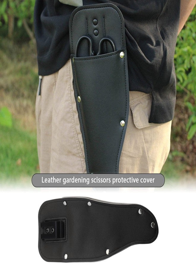 ECSiNG Garden Pruner Sheath PU Leather Protective Cover Scabbard for Gardening Tools Plier Scissors Black - Image 2