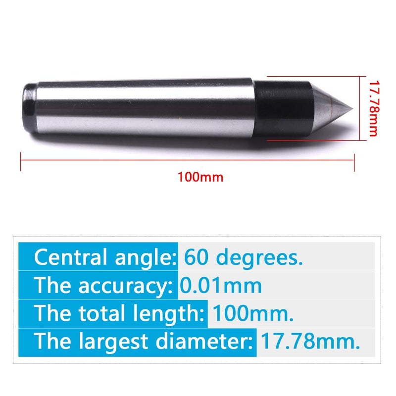 Lethend MT2 Morse Taper Lathes Dead Center,60 Degree Point Live Center Milling Lathes Tool, Hard Alloy Material - Image 3