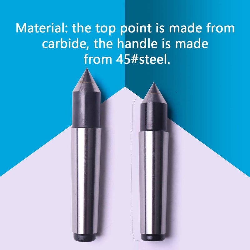 Lethend MT2 Morse Taper Lathes Dead Center,60 Degree Point Live Center Milling Lathes Tool, Hard Alloy Material - Image 5