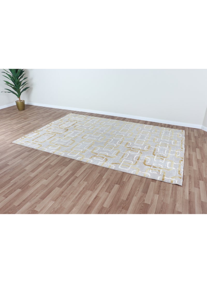 Luxury and modern Turkish carpet adds an aesthetic touch to the home size 200 * 290 cm, gray / gold