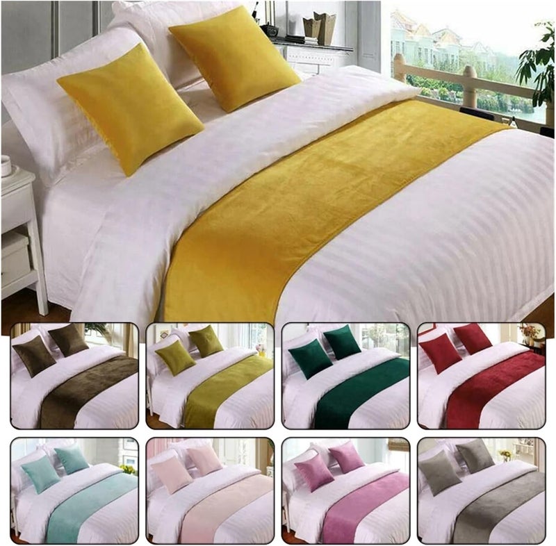 Bed Runner Throw Home Hotel Decoration Bed Flag Wedding Bedroom Bed Tail Towel Pillowcase,21-50x260cm Bed Runner - Image 5
