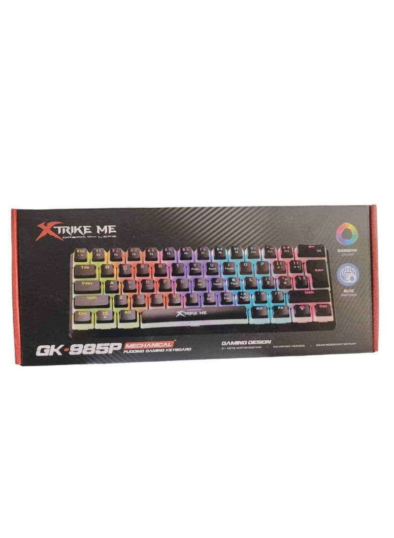 XTRIKE ME GK-985P EN Wired Mechanical Gaming Keyboard - Black - Image 2