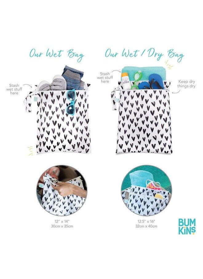 BUMKiNs - Waterproof Wet Dry Bags For Baby Travel Swimsuit Cloth Diapers Pump Parts Gym Clothes Toiletries Strap To Stroller Zipper Reusable Bag Packing Pouch - Image 1