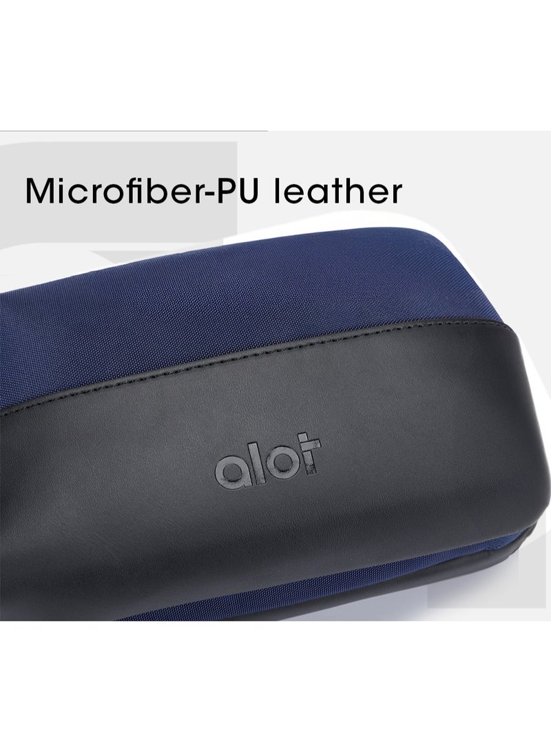 Alot small bag , elegant and durable , equipped with multiple pockets for daily use. Made of polyester and microfiber leather, with a 1-liter capacity. Also features a rear hand strap for easy carrying. - Image 5